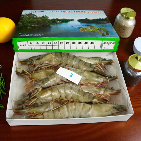 Tôm Sú Khánh Long - Size 8 (Hộp 8 con)